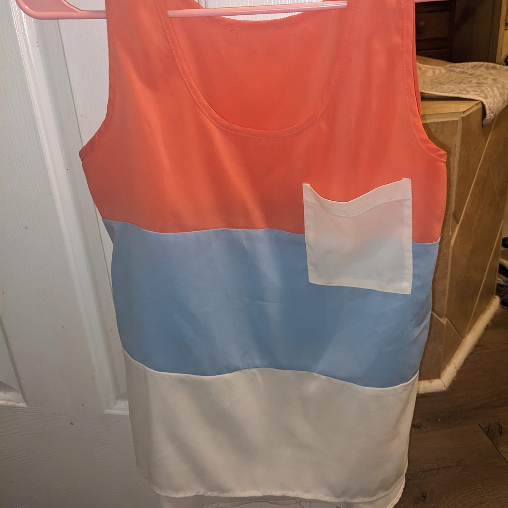 Colorblock Tank Top with Pocket
